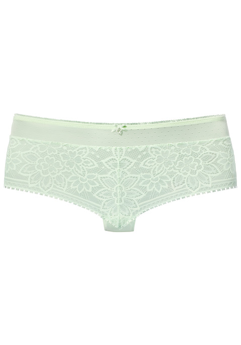 Bild: Panty von LASCANA: Verspielte Panty mit feiner Zierschleife und hübschem Herzaccessoire vorne mittig. Aus leicht transparenter, blumiger Jacquardspitze. Mit eingearbeitetem Baumwollzwickel. Passende BHs aus der gleichen Serie erhältlich. Mit Spitze, die anteilig recyceltes Polyamid enthält. Aus 89% Polyamid, 11% Elasthan.