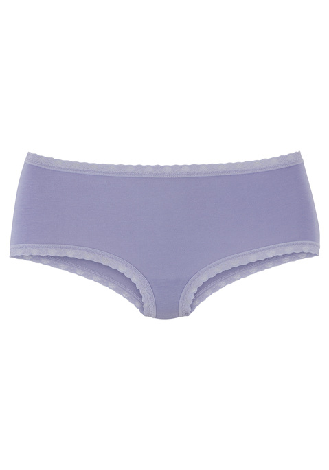 Bild: Panty von LASCANA: Schöne Panty von Lascana im praktischen 3er-Pack. Vielseitig dank unifarbenem Design. Blümchenspitze am Bund und Beinausschnitt für einen verspielten Akzent. Tolle Single-Jersey-Qualität mit Modal für ein glattes und weiches Tragegefühl.