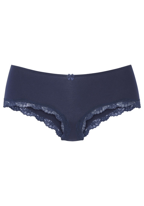 Bild: Panty von LASCANA: Lascana Hipster im 3er-Pack. Mit kleiner Zierschleife vorn. Zarte Spitze am Beinausschnitt. Aus weicher Baumwoll-Stretch-Qualität.