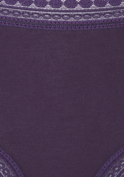 Bild: Panty von LASCANA: Lascana Pantys im 3er-Pack. Mit grafischer Spitze an Taillen- und Beinabschlüssen. Allover bedruckt und uni in einer Packung.