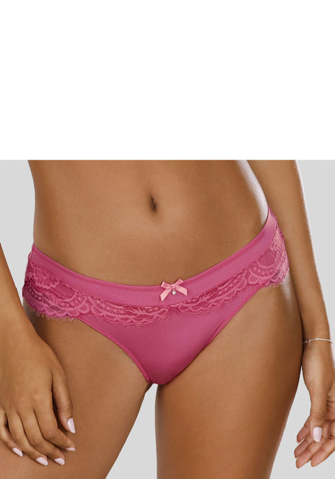 Bild: Panty von LASCANA: Feminine Panty mit feiner Spitze und Zierschleife. Vorne mittig  und Bund aus blickdichtem Microtouch. Mit eingearbeitetem Baumwollzwickel. Passende BH's aus der gleichen Serie erhältlich. Mit Liebe & Leidenschaft in Hamburg kreiert. Obermaterial: 87% Polyamid, 13% Elasthan.