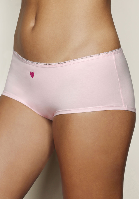 Bild: Panty von LASCANA: Pantys im 5er-Pack von Lascana. In der bezaubernden Valentinstags-Edition. Mit süßen Herzchen-Prints und Spitzendetails. Aus weicher, elastischer Baumwoll-Qualität.