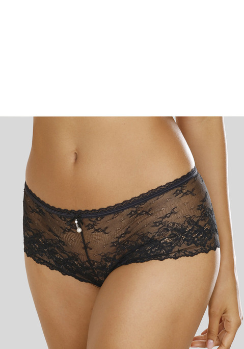 Bild: Panty von LASCANA: Feminine Panty in abdeckender Schnittform mit feiner Zierschleife und edlem Perlenaccessoire in der vorderen Mitte. Aus elastischer, dezent transparenter Jacquardspitze. Mit eingearbeitetem Baumwollzwickel. Passende BHs aus der gleichen Serie erhältlich. Mit Liebe & Leidenschaft in Hamburg kreiert. Aus 88% Polyamid, 6% Elasthan, 6% Polyester.