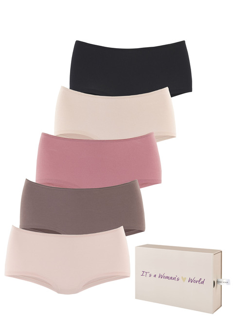 Bild: Panty von LASCANA: Pantys von Lascana im praktischen 5er-Pack. Eingefasste Saumkanten in glänzender Optik. Klassische Passform. Elastische Baumwollqualität mit weichem Griff.
