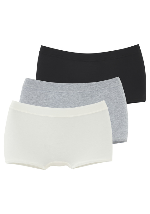 Bild: Panty von LASCANA: Schöne Panty von Lascana im praktischen 3er-Pack. Unifarbene Optik und breites Bündchen für einen schlichten Look. Für den besonderen Akzent sorgt die hochwertige Steppung am Beinabschluss. Tolle Singe-Jersey-Qualität mit Modal für ein glattes und weiches Tragegefühl.