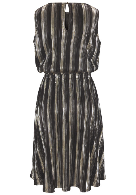 Bild: Partykleid von LASCANA: Elegantes Sommerkleid mit Glanzeffekt von Lascana. Rundhalsausschnitt. Schlitz mit Knopfverschluss am Rücken. Elastischer Taillenbund. Locker fallender Rockteil. Pflegeleichte Polyester-Qualität.