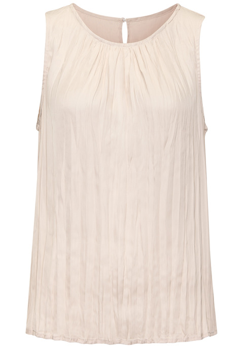 Bild: Pliseetop von LASCANA: Schickes Pliseetop von Buffalo. Mit Rundhalsausschnitt vorn und Schlitz mit Knopfverschluss hinten. Durch leichte Drapierung an der Vorderseite wird eine figurumspielende Passform erzielt. Aus fließender Satinware.