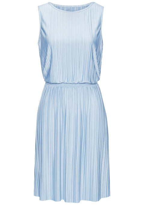 Bild: Plisseekleid von LASCANA: Plisseekleid von Lascana mit schimmernder Oberfläche, Rundhalsausschnitt, elastischem Hüftbund und figurschmeichelnder Passform. Trageangenehme Qualität.