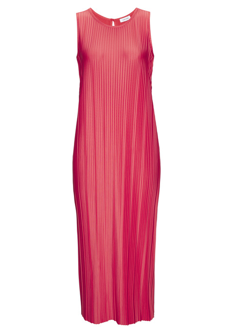 Bild: Plisseekleid von LASCANA: Modisches Midikleid von Lascana mit breiten Trägern. Gerade zulaufende Passform. Vielseitig zu stylen und perfekt für warme Tage. Weiche Jerseyware im Plissee-Look.