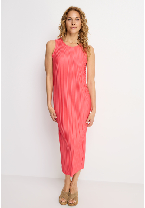 Bild: Plisseekleid von LASCANA: Modisches Midikleid von Lascana mit breiten Trägern. Gerade zulaufende Passform. Vielseitig zu stylen und perfekt für warme Tage. Weiche Jerseyware im Plissee-Look.