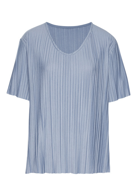 Bild: Plisseeshirt von LASCANA: Plissee-T-Shirt von Lascana mit leicht gerundetem V-Auschnitt. Gerader Saum. Lockere Passform. Ein vielseitiger Kombipartner für Freizeit und Büro. Aus weich fließender Qualität mit Viskoseanteil.