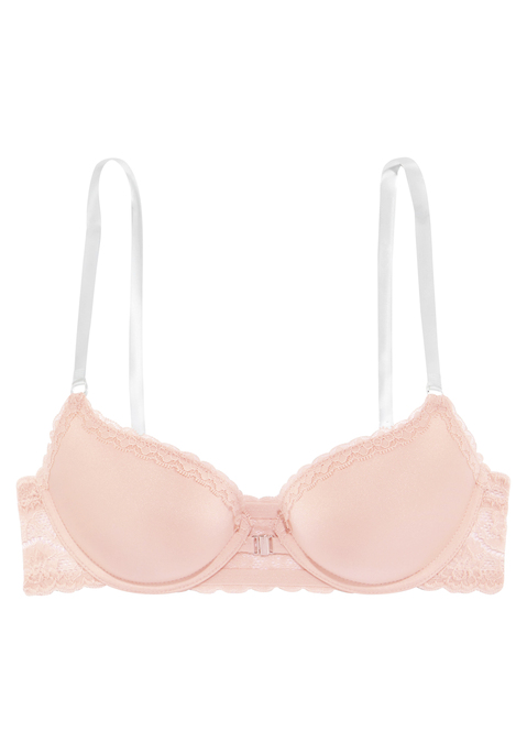 Bild: Push-up-BH von LASCANA: Femininer Push-up-BH mit transparenten Trägern. Cups mit herausnehmbaren Kissen. Praktischer Vorderverschluss. Aus weicher Spitze in blumiger Optik und Microtouch-Material. Mit Liebe & Leidenschaft in Hamburg kreiert.