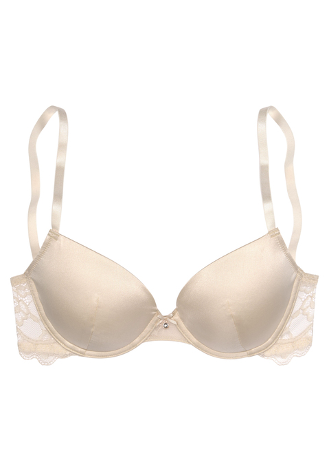 Bild: Push-up-BH von LASCANA: Femininer Push-up-BH aus floraler Spitze und edler Qualität mit hohem Seidenanteil. Mit herausnehmbaren Kissen - für ein tolles Dekolleté. Hübsches Glitzeraccessoire in der vorderen Mitte. Individuell verstellbare Träger sowie Rückenverschluss. Mit Liebe & Leidenschaft in Hamburg kreiert. Sexy Dessous. Spitzen-Dessous. Romantische Dessous. Verspielte Dessous. Obermaterial: 41% Seide, 33% Polyester, 20% Polyamid, 6% Elasthan.