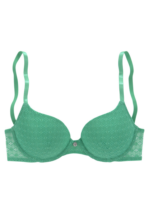 Bild: Push-up-BH von LASCANA: Modischer Push-up-BH mit edlem Metallaccessoire. Rundherum aus modischer, dezent transparenter Spitze. Mit eingearbeitetem Polster im Untercup- für ein tolles Dekolleté. Individuell verstellbare Träger sowie Rückenverschluss. Passende Unterteile aus der gleichen Serie erhältlich. Sexy Dessous. Spitzen-Dessous. Romantische Dessous. Verspielte Dessous. Obermaterial: 46% Polyamid, 45% Polyester, 9% Elasthan.