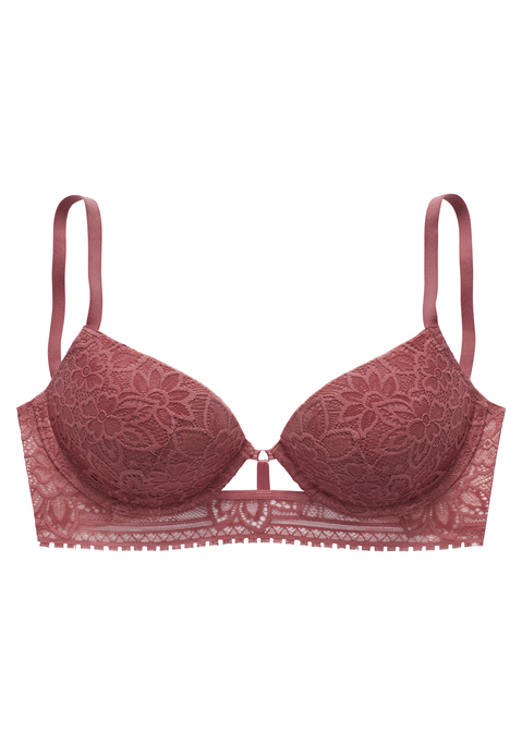 Bild: Push-up-BH von LASCANA: Femininer Push-up-BH mit Bügel & integrierten Kissen - für ein tolles Dekolleté. Rundherum aus floraler Jacquardspitze. Individuell verstellbare Träger sowie Rückenverschluss. Passende Unterteile aus der gleichen Serie erhältlich. Mit Spitze, die anteilig recyceltes Polyamid enthält. Reizwäsche. Verführerische Dessous. Spitzen-Dessous. Romantische Dessous. Verspielte Dessous. Aus 60% Polyamid, 33% Polyester, 7% Elasthan.