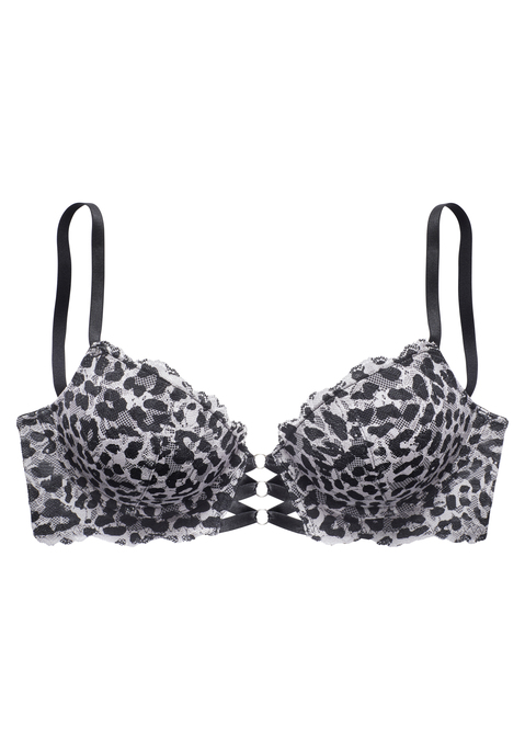 Bild: Push-up-BH von LASCANA: Sexy Push-up-BH in modischem Leo-Look mit aufregender Schnürung. Mit eingearbeitetem Formbügel und herausnehmbaren Kissen für ein tolles Dekolleteé. Träger und Rückenverschluss sind individuell verstellbar. Passenden Unterteilen aus der gleichen Serie erhältlich. Mit Liebe & Leidenschaft in Hamburg kreiert. Reizwäsche. Verführerische Dessous. Spitzen-Dessous. Romantische Dessous. Verspielte Dessous. Obermaterial: 60% Polyamid, 35% Polyester, 5% Elasthan.