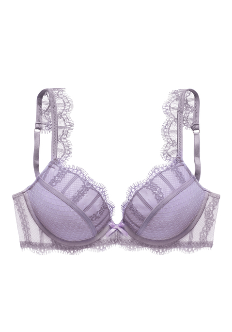 Bild: Push-up-BH von LASCANA: Traumhafter Push-up-BH mit Bügel & herausnehmbaren Kissen – für ein voluminöses Dekolleté nach Wunsch. Aus dekorativer Eyelash-Spitze in Streifenoptik und zartem Mesh. Mit herausnehmbaren Kissen. Träger mit Spitze, Rücken aus fancy Mesh. Träger und Rückenverschluss verstellbar. Aus 60% Polyamid, 35% Polyester, 5% Elasthan.