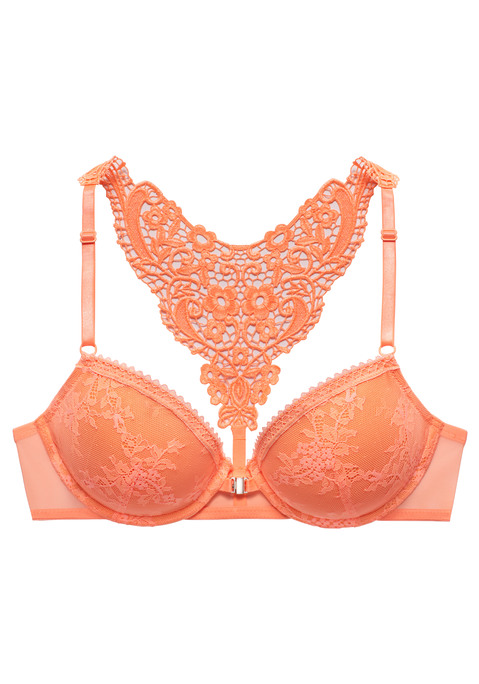 Bild: Push-up-BH von LASCANA: Femininer Push-up-BH mit hübschem Stickereimotiv im Rücken. Cups mit herausnehmbaren Kissen und Bügel - für ein tolles Dekolleté.  Aus elastischer Jacquardspitze und feinem Soft-Mesh. Verstellbare Neckholder-Träger. Mit Liebe & Leidenschaft in Hamburg kreiert. Aus 60% Polyamid, 35% Polyester, 5% Elasthan.