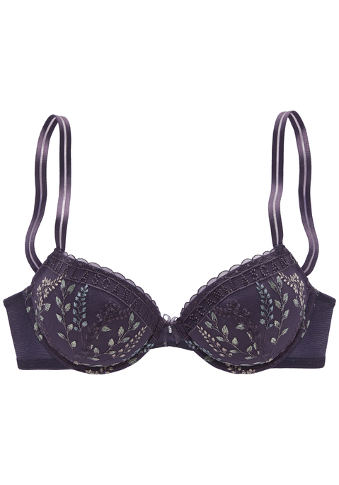 Bild: Push-up-BH von LASCANA: Verspielter Push-up-BH mit herausnehmbaren Kissen - für ein tolles Dekolleté nach Wunsch. Mit zarter, elastischer Stickereispitze und fancy Mesh. Mit feiner Zierschleife und edlem Perlenaccessoire vorne mittig. Individuell verstellbare Träger sowie Rückenverschluss. Mit Liebe & Leidenschaft in Hamburg kreiert. Aus 83% Polyamid, 9% Polyester, 8% Elasthan.