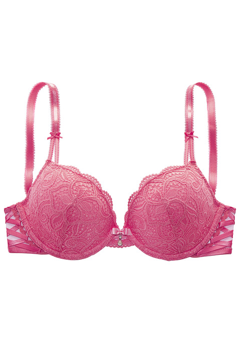 Bild: Push-up-BH von LASCANA: Femininer Push-up-BH mit herausnehmbaren Kissen. Rundherum aus Spitze mit feinen Zierschleifen und Perlenaccessoire. Individuell verstellbare Träger und Rückenverschluss. Passende Unterteile aus der gleichen Serie erhältlich. Mit Liebe & Leidenschaft in Hamburg kreiert. Erotische Dessous. Reizvolle Dessous. Reizwäsche. Verführerische Dessous. Spitzen-Dessous. Romantische Dessous. Verspielte Dessous. Obermaterial: 60% Polyamid, 35% Polyester, 5% Elasthan.