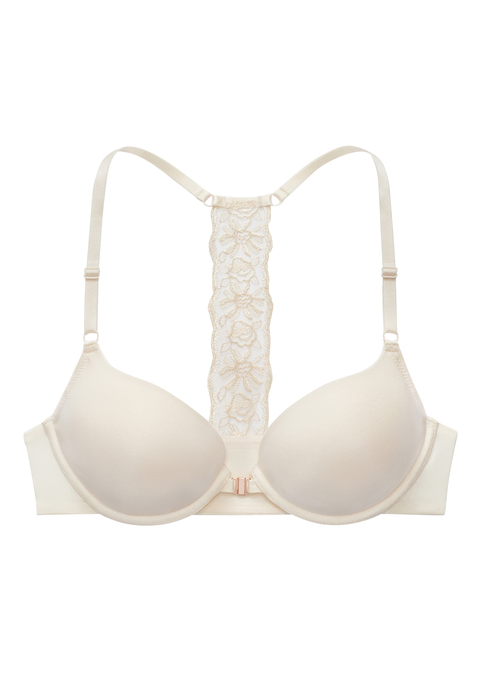 Bild: Push-up-BH von LASCANA: Femininer Push-up-BH mit dekorativem Stickereiband im Rücken. Aus seidig glänzendem Material mit elastischer Eyelash-Jacquardspitze. Cups mit Bügel und herausnehmbaren Kissen. Individuell verstellbare Neckholder-Träger. Passende Unterteile aus der gleichen Serie erhältlich. Aus Obermaterial: 60% Polyamid, 35% Polyester, 5% Elasthan.