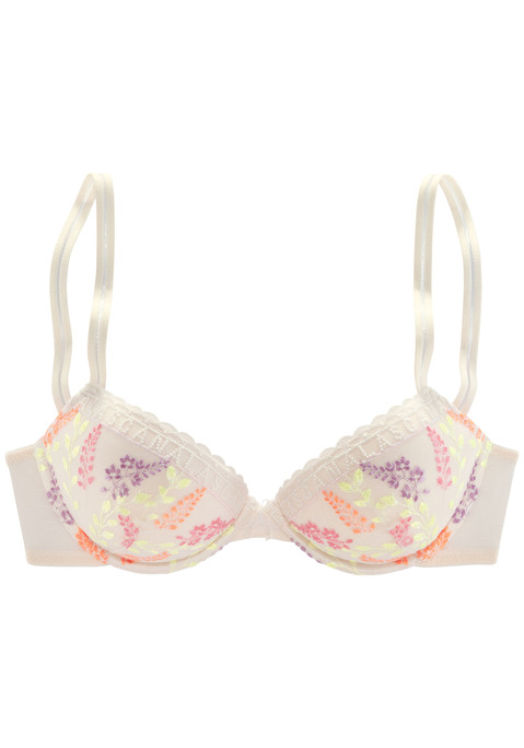 Bild: Push-up-BH von LASCANA: Verspielter Push-up-BH mit herausnehmbaren Kissen - für ein tolles Dekolleté nach Wunsch. Mit zarter, elastischer Stickereispitze und fancy Mesh. Mit feiner Zierschleife und edlem Perlenaccessoire vorne mittig. Individuell verstellbare Träger sowie Rückenverschluss. Mit Liebe & Leidenschaft in Hamburg kreiert. Aus 83% Polyamid, 9% Polyester, 8% Elasthan.