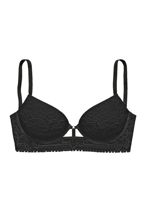 Bild: Push-up-BH von LASCANA: Femininer Push-up-BH mit Bügel & integrierten Kissen - für ein tolles Dekolleté. Rundherum aus floraler Jacquardspitze. Individuell verstellbare Träger sowie Rückenverschluss. Passende Unterteile aus der gleichen Serie erhältlich. Mit Spitze, die anteilig recyceltes Polyamid enthält. Reizwäsche. Verführerische Dessous. Spitzen-Dessous. Romantische Dessous. Verspielte Dessous. Aus 60% Polyamid, 33% Polyester, 7% Elasthan.