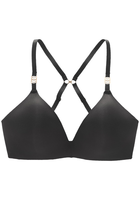 Bild: Push-up-BH von LASCANA: Femininer Push-up-Bralette-BH (ohne Bügel) mit integriertem Kissen - für ein tolles Dekolleté. Mit einem hübschen, dezent transparenten Spitzenrücken. Mit edlen Accessoires an den Trägern. Träger im Rücken zusammenhakbar. Individuell verstellbare Träger sowie Rückenverschluss. Aus 60% Polyamid, 35% Polyester, 5% Elasthan.