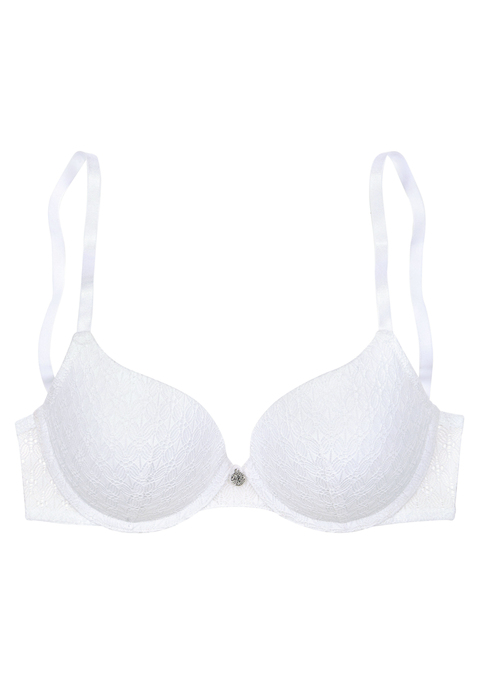 Bild: Push-up-BH von LASCANA: Modischer Push-up-BH mit edlem Metallaccessoire. Rundherum aus modischer, dezent transparenter Spitze. Mit eingearbeitetem Polster im Untercup- für ein tolles Dekolleté. Individuell verstellbare Träger sowie Rückenverschluss. Passende Unterteile aus der gleichen Serie erhältlich. Sexy Dessous. Spitzen-Dessous. Romantische Dessous. Verspielte Dessous. Obermaterial: 46% Polyamid, 45% Polyester, 9% Elasthan.