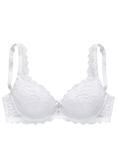 Bild: Push-up-BH von LASCANA: Femininer Push-up-BH mit Bügel im angesagten High-Apex-Design. Cups mit herausnehmbaren Kissen - für einen individuellen Push-up-Effekt. Rundherum aus zarter, elastischer Jacquardspitze. Individuell verstellbare Träger sowie Rückenverschluss. Mit Liebe & Leidenschaft in Hamburg kreiert. Reizwäsche. Verführerische Dessous. Spitzen-Dessous. Romantische Dessous. Verspielte Dessous. Aus 88% Polyamid, 6% Elasthan, 6% Polyester.