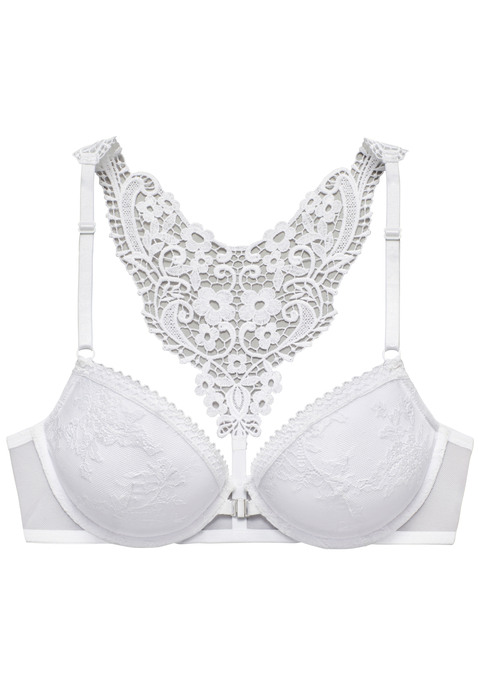 Bild: Push-up-BH von LASCANA: Femininer Push-up-BH mit hübschem Stickereimotiv im Rücken. Cups mit herausnehmbaren Kissen und Bügel - für ein tolles Dekolleté.  Aus elastischer Jacquardspitze und feinem Soft-Mesh. Verstellbare Neckholder-Träger. Mit Liebe & Leidenschaft in Hamburg kreiert. Aus 60% Polyamid, 35% Polyester, 5% Elasthan.