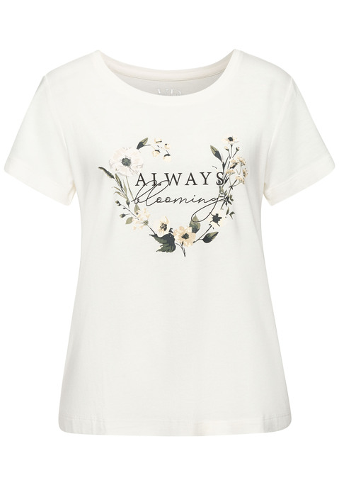 Bild: Pyjama von LASCANA: Pyjama von Lascana mit großem Print vorn. T-Shirt mit Rundhalsausschnitt. Locker geschnitten. Allover bedruckte lange Hose mit elastischem Tunnelzugbund und seitlichen Eingrifftaschen. Trageangenehmer Jersey.