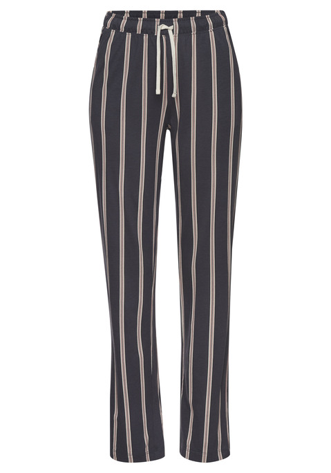 Bild: Pyjamahose von LASCANA: Pyjamahose von Lascana mit Alloverprint. Elastischer Tunnelzugbund mit Bindeband. Seitliche Eingrifftaschen. Schmale Passform. Trageangenehmer Baumwoll-Viskose-Jersey.
