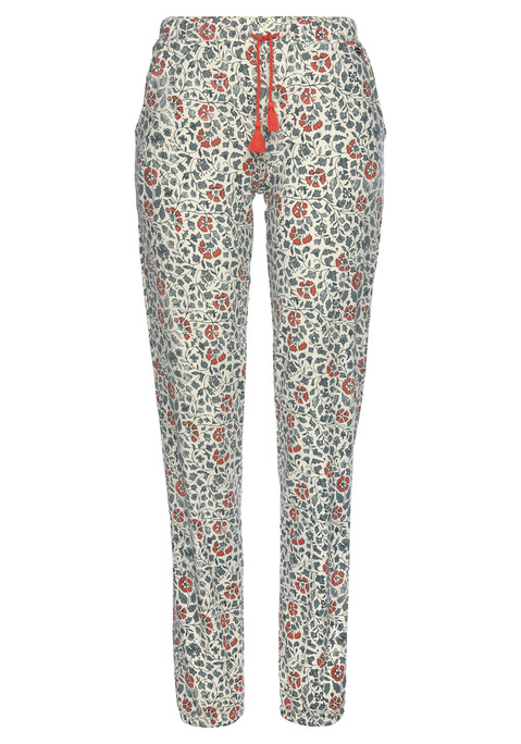 Bild: Pyjamahose von LASCANA: Bedruckte Pyjamahose von Lascana. Mit elastischen Bündchen und Tunnelzugbund mit Quasten. Mit Eingrifftaschen. Obermaterial: 60% Polyester, 36% Viskose, 4% Elasthan