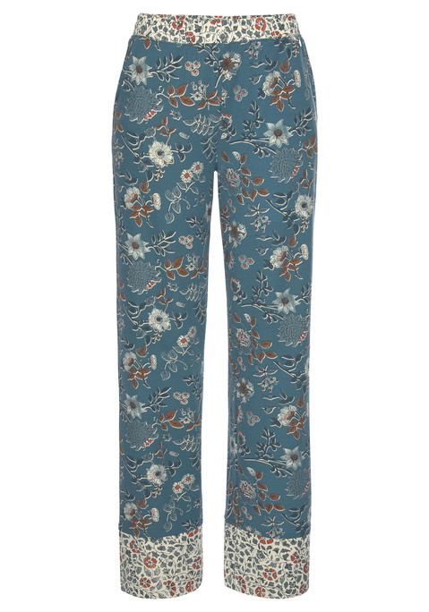 Bild: Pyjamahose von LASCANA: Lange Pyjamahose mit floralem Druck von Lascana. Elastischer Bund und  Saum im Kontrastmuster. Obermaterial: 60% Polyester, 36% Viskose, 4% Elasthan