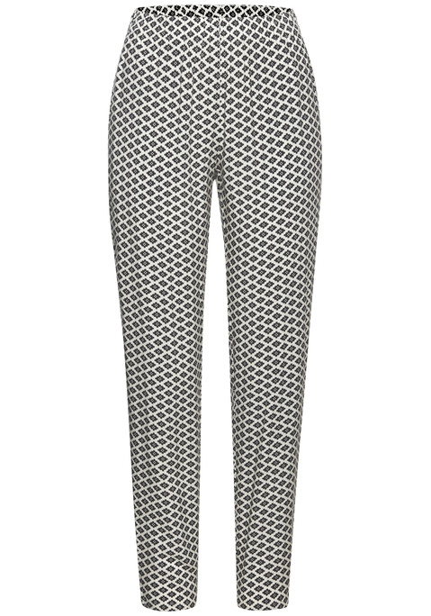 Bild: Pyjamahose von LASCANA: Lange Schlafhose von Lascana. Mit Allovermuster. Schmal geschnitten. Elastischer Bund und seitliche Eingrifftaschen. Seitlicher Saumschlitz am Bein. Fließende Viskose-Qualität.