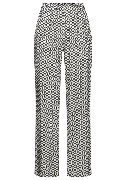 Bild: Pyjamahose von LASCANA: Edle Pyjamahose mit Alloverprint von Lascana. Weites Bein. Elastischer Bund. Breiter Kontraststreifen am Saum. Fließende Viskose.
