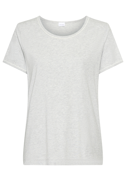 Bild: Pyjamaoberteil von LASCANA: Pyjamaoberteil von Lascana. Ärmelsaum und Ausschnitt mit Kontrastpaspel. Weicher Single Jersey aus Baumwoll- Viskosemischung.