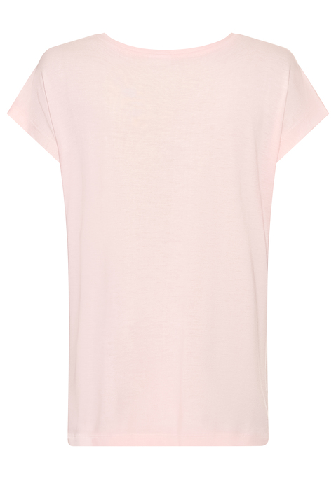 Bild: Pyjamaoberteil von LASCANA: Unifarbenes T-Shirt von Lascana. Weiterer Rundhalsausschnitt und kurze, angeschnittene Ärmel. Zarter Spitzenbesatz an der Schulter. Figurumspielende Passform. Komfortable Sleepwear. Weich fließender Single-Jersey aus Viskose.