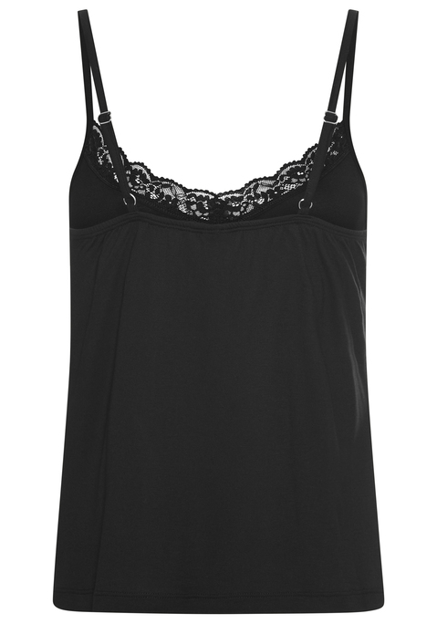 Bild: Pyjamaoberteil von LASCANA: Feminines Top von Lascana mit verstellbaren Spaghettiträgern. Elastische Spitze am V-Ausschnitt. Bequeme Weite. Für komfortable Nächte. Weich fließender Single-Jersey aus Viskose.