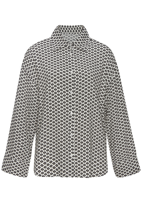 Bild: Pyjamaoberteil von LASCANA: Klassisch gestaltetes Pyjamaoberteil von Lascana. Alloverprint. Lange Ärmel. Mit Reverskragen und durchgehender Knopfleiste. Aufgesetzte Brusttasche. Trageangenehme Viskose.