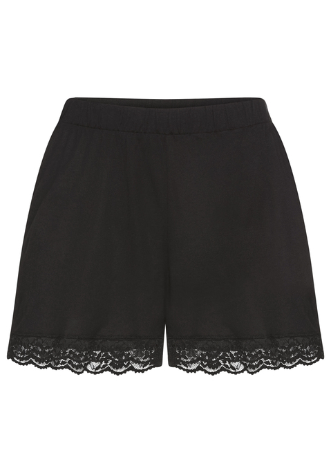 Bild: Pyjamashorts von LASCANA: Unifarbene Schlafshorts von Lascana. Elastischer Gummibund für Komfort. Verspielter Spitzenbesatz am Beinsaum. Legere Passform. Perfekt als Home- und Sleepwear. Weicher Single-Jersey aus Viskose.