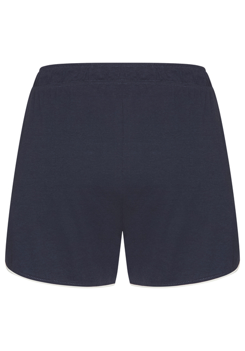Bild: Pyjamashorts von LASCANA: Leger geschnittene Schlafshorts von Lascana im Basic-Style. Seitliche Eingrifftaschen. Zierschleife vorn am elastischen Bund. Kontrastfarbene Paspel am abgerundeten Saum. Gut zu verschiedenen Shirts kombinierbar. Single-Jersey aus einer weichen Baumwoll-Viskose-Mischung.