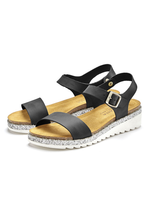Bild: Riemchensandalette von LASCANA: Sandale aus Leder von LASCANA. Made in Spain. Absatzhöhe ca. 4 cm. Obermaterial und Decksohle aus Rindsleder. Laufsohle aus Synthetik.