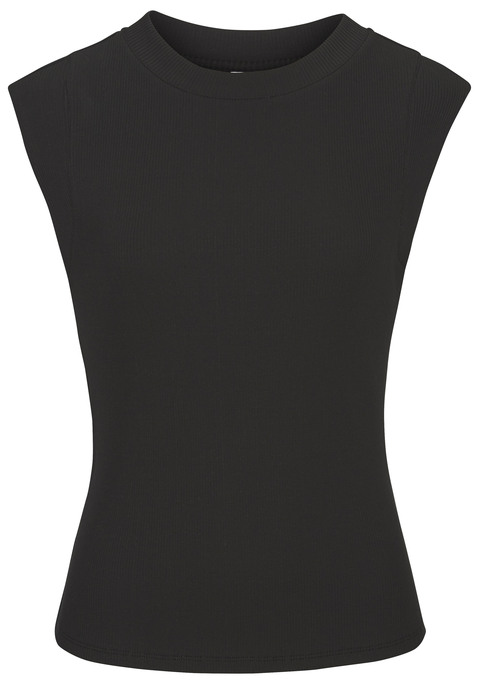 Bild: Ripptanktop von LASCANA: Top von LASCANA mit hohem Rundhalsausschnitt und breiten Trägern. Länge ca. 58 cm. Weiche Rippware.