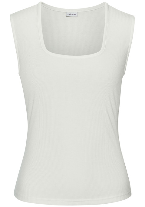 Bild: Ripptanktop von LASCANA: Ripptanktop von Lascana mit Karree-Ausschnitt und breiten Trägern. Figurumspielende Passform. Pflegeleichte, elastische Qualität.