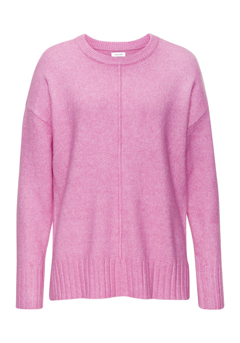 Bild: Rundhalspullover von LASCANA: Softer Pullover von Lascana mit Ziernaht vorn. Rundhalsausschnitt. Breite Saumabschlüsse im Rippstrick. Kurze Seitennahtschlitze. Lockere Passform mit überschnittenen Schultern. Sehr weiche Strickqualität.