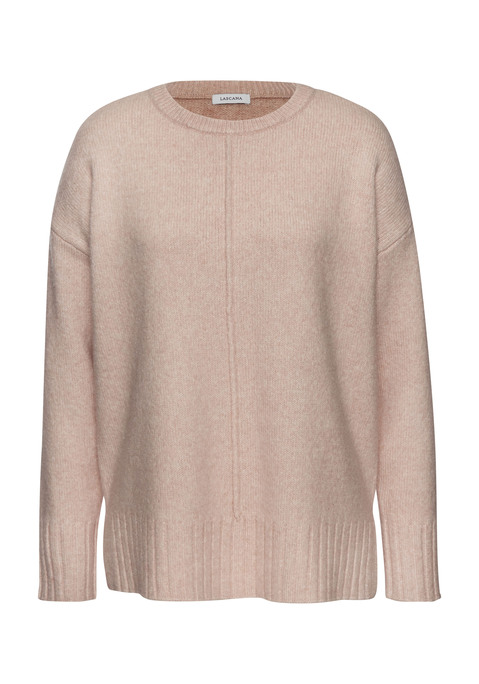 Bild: Rundhalspullover von LASCANA: Softer Pullover von Lascana mit Ziernaht vorn. Rundhalsausschnitt. Breite Saumabschlüsse im Rippstrick. Kurze Seitennahtschlitze. Lockere Passform mit überschnittenen Schultern. Sehr weiche Strickqualität.