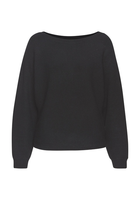 Bild: Rundhalspullover von LASCANA: Bequemer Pullover von Lascana mit langen Fledermausärmeln. Zierknöpfe an der Rückseite. Gerader Saum. Figurumspielende Passform. Pflegeleichter Materialmix mit Viskose-Anteil und weichem Griff.