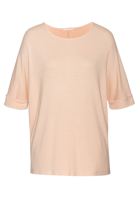 LASCANA Rundhalsshirt Damen peach Gr.32/34